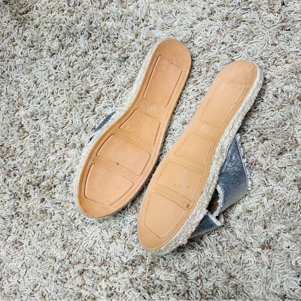 Olivia Miller Silver Slip-on Espadrille Sandals - Picture 4 of 6
